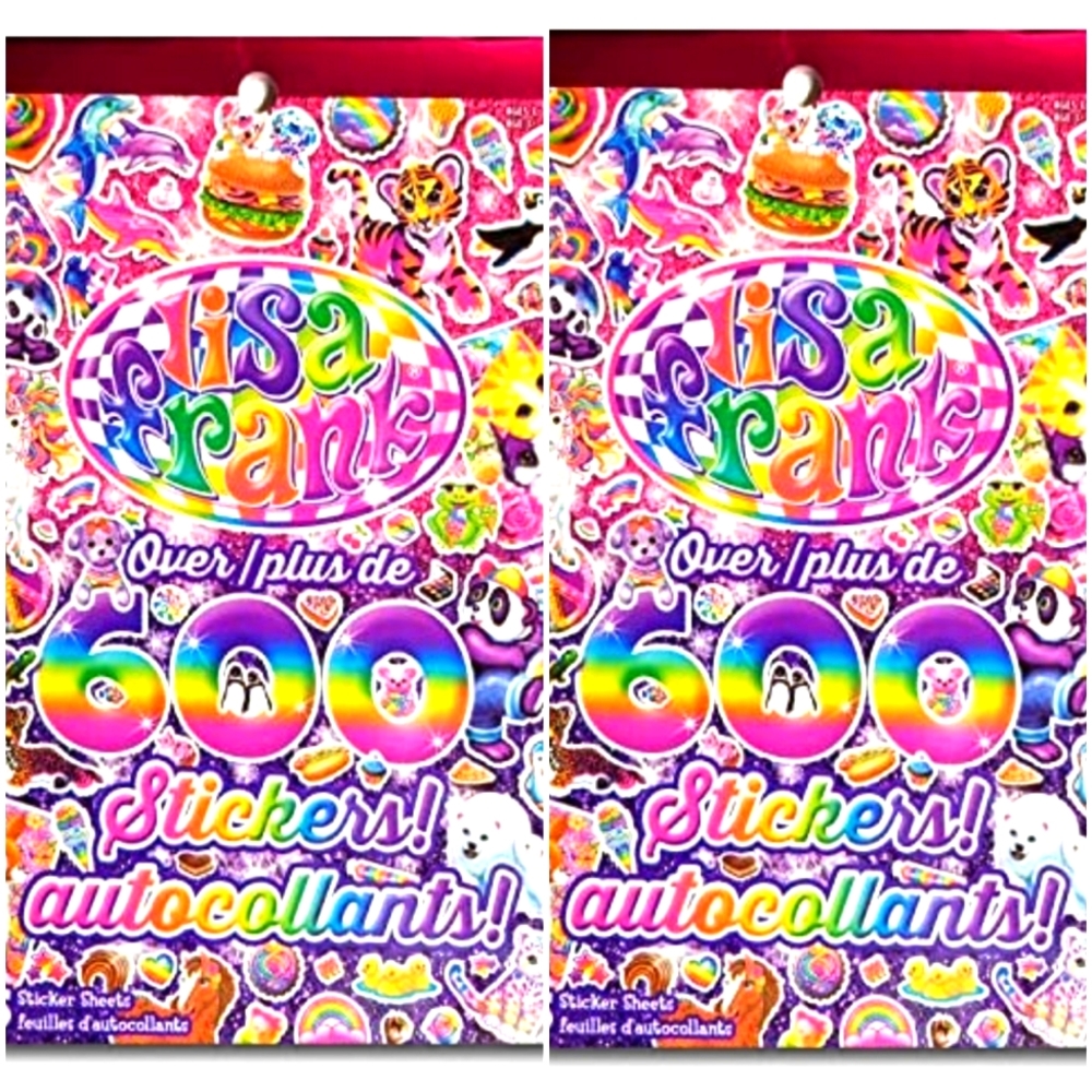 2 Lisa Frank Sticker Books 1,200 Stickers total